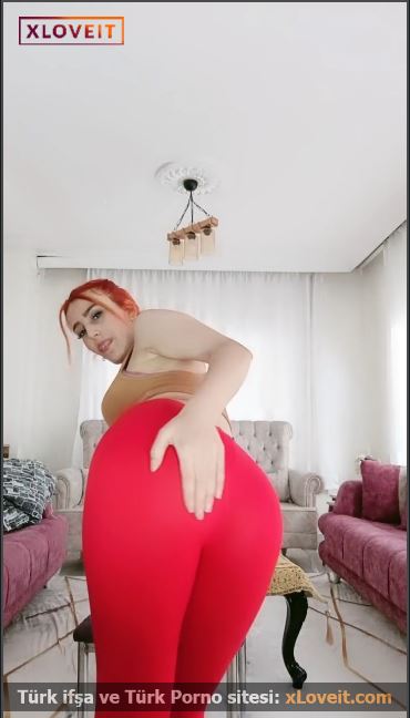 Aleyna ifşa kırmızı taytıyla götü